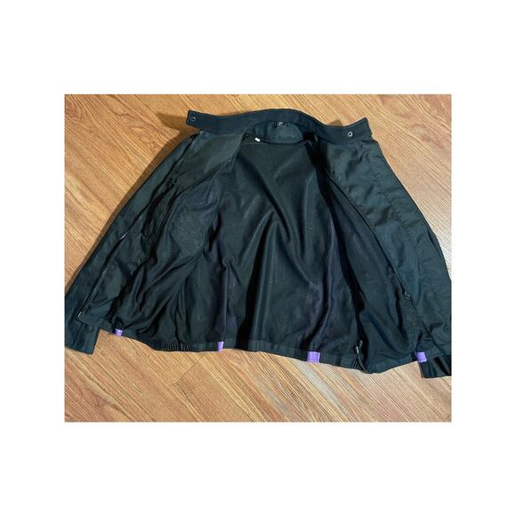 LADIES SZ L PURPLE BLACK BIKER JACKET HARLEY QUINN JOKER COSPLAY CORSET Y2K PUNK - Picture 7 of 13